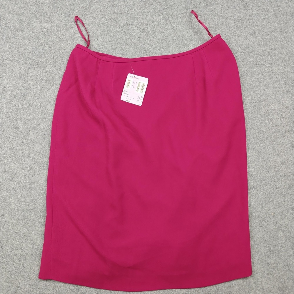 Nordstrom Skirt Womens 18 Pink Raspberry Pencil Knee Length Lined Slit New